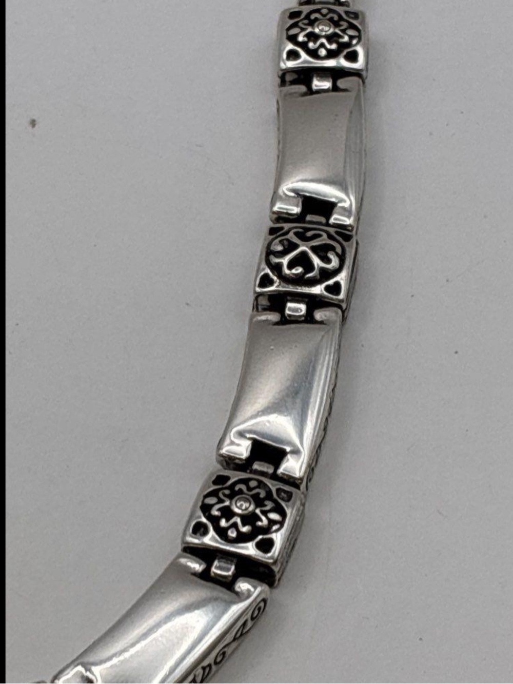 BRIGHTON Retired TRIBECA SILVER Bar LINK NECKLACE 19 in Choker Collar 2571 - Picture 4 of 6